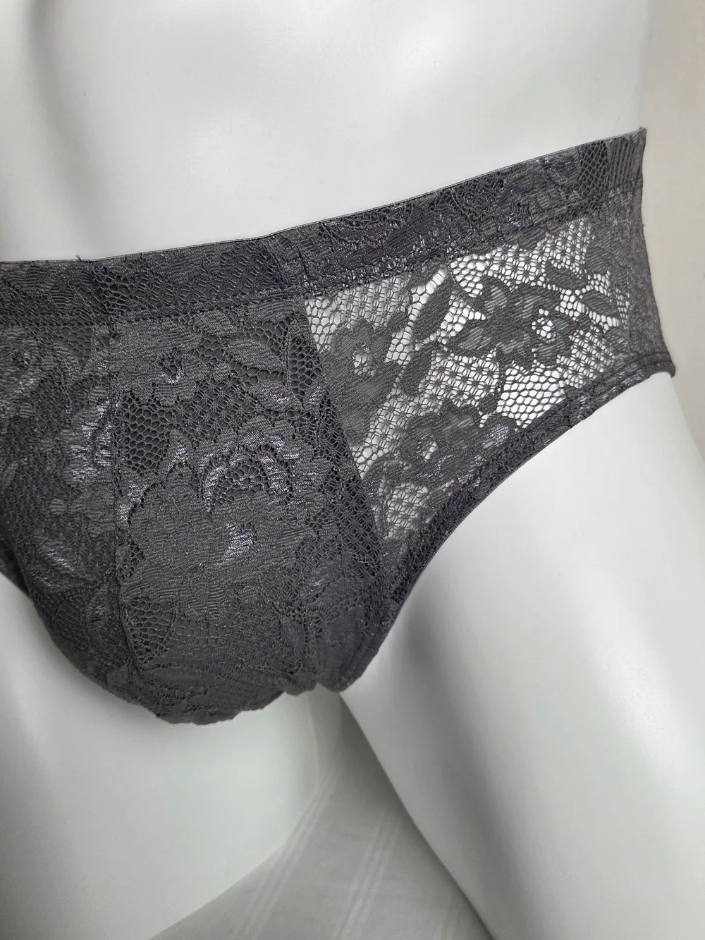 Cosabella Men's Lace Briefs in Grey